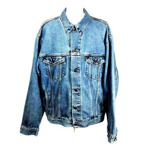 Levi's  70507 Vintage 90' Blue Denim Trucker Jean Jacket Red Tab Coat Men's Sz L
